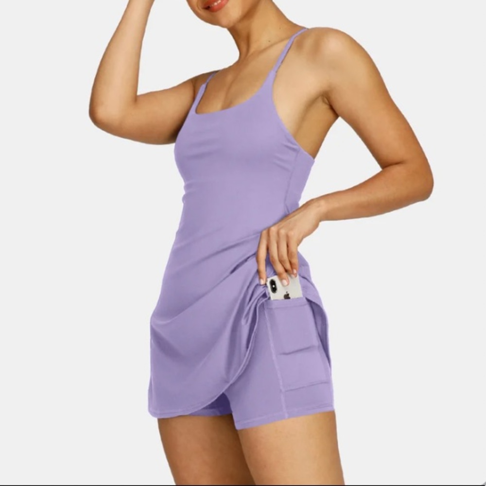 Halara Everyday Cloudful® 2-in-1 Flare Activity Dress-Wannabe in Pastel Lilac